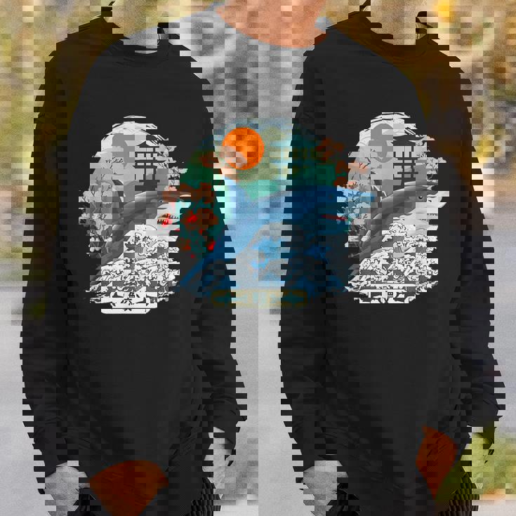 Tiburón Japonés Gran Ola Kanagawa Japón Arteintage Camisa de entrenamiento Regalos para él