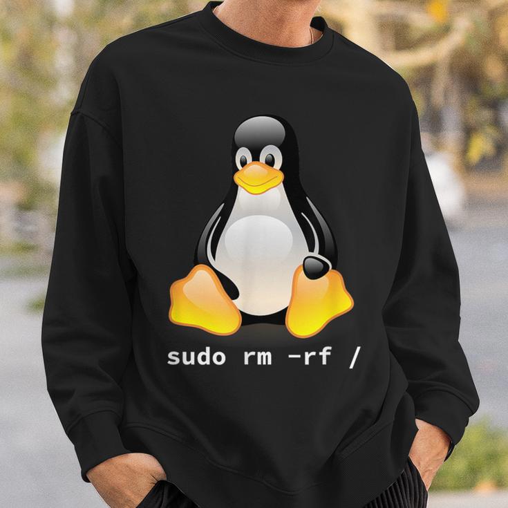 Tux Linux Penguin Sudo Rm -Rf Computer Science Sweatshirt Geschenke für Ihn