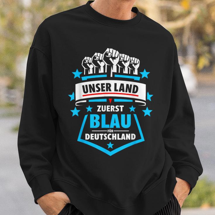 Unser Land Zuerst Blau Für Deutschland Gegen Grün Sweatshirt Geschenke für Ihn