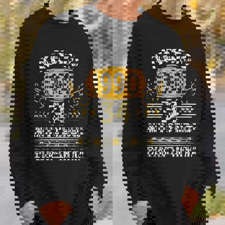 Vintage Agosto 1990 Uomo Donna Regalo 34 Anni Compleanno Felpa Regalos para él