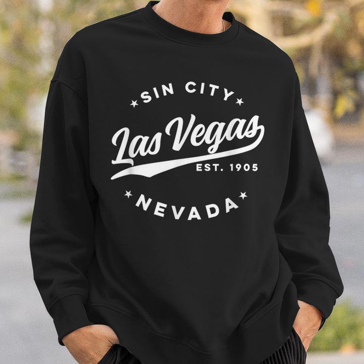 Vintage Lasegas Sin City Nevada Text Sweatshirt Geschenke für Ihn