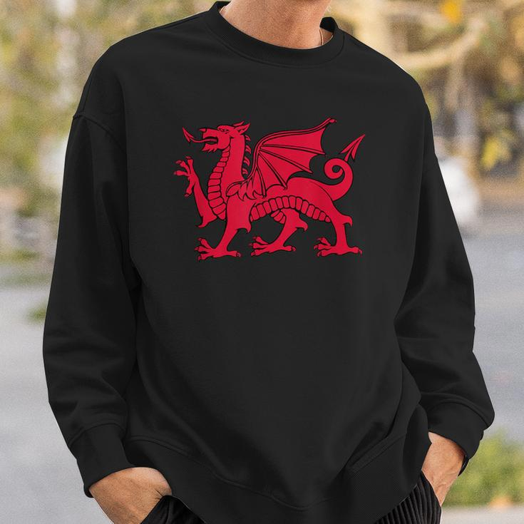 Walisischer Roter Drache Wales Flag Sweatshirt Geschenke für Ihn