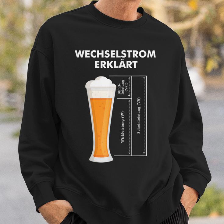 Wechselstromerklärt Bier Elektriker Technik Elektrotechnik Sweatshirt Geschenke für Ihn