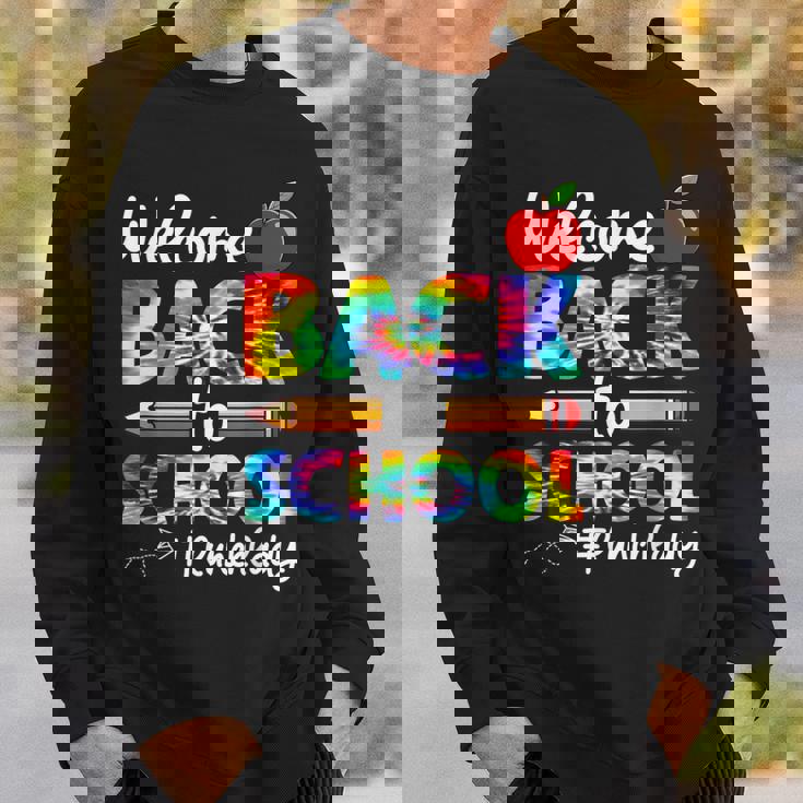 Welcome Back To School Lunch Lady Cafeteria Tie Dye Leopard Sweatshirt Gifts for Him