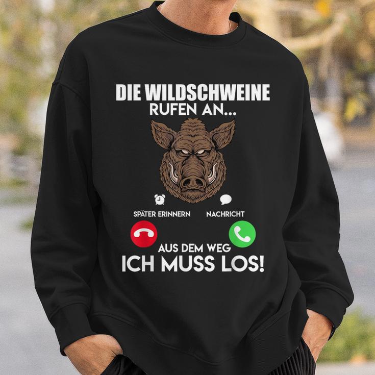 Wildschweinjagd Die Wildschweine Rufen An Muss Los Jäger Sweatshirt Geschenke für Ihn