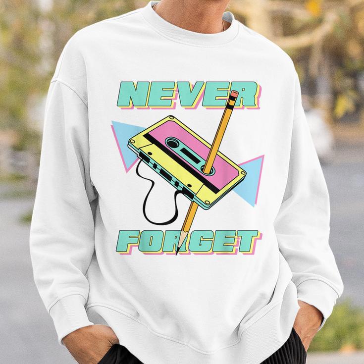 90S Party Costume 80S Never Forget Retro Cassette Sweatshirt Geschenke für Ihn