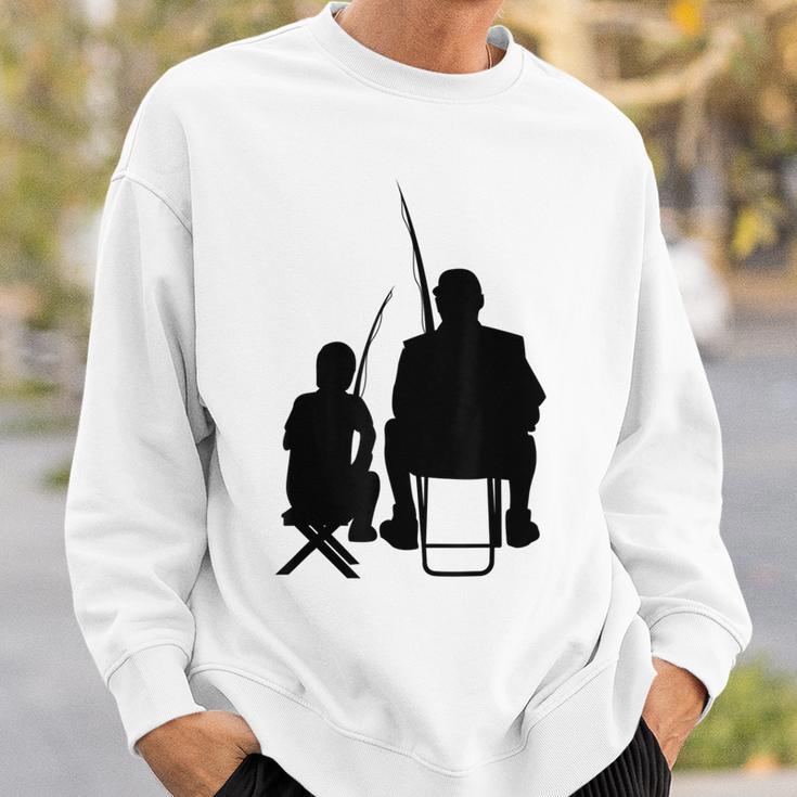 Angler Papa Und Sohn Fischer Fishing Rod Angel Boys' Gray Sweatshirt Geschenke für Ihn