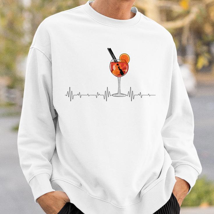 Aperitif Spritz Herzschlag Grafik Sweatshirt Geschenke für Ihn