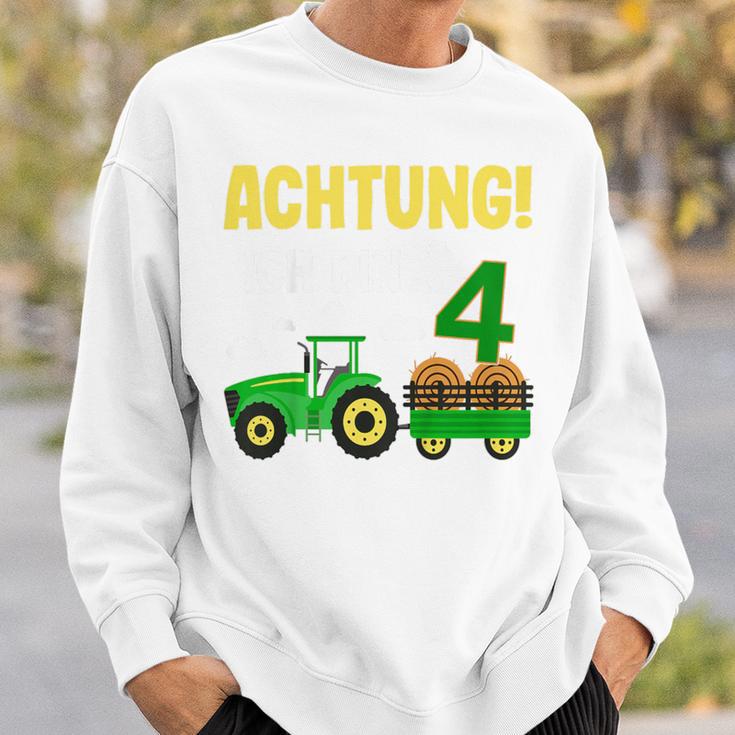 Children's 4Th Birthday Achtung Ich Bin Schon 4 Jahre Tractor Tractor Sweatshirt Geschenke für Ihn