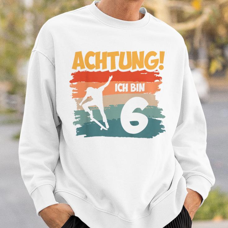 Children's Achtung Ich Bin 6 Jahre Skateboard Skateboarder Skater Sweatshirt Geschenke für Ihn