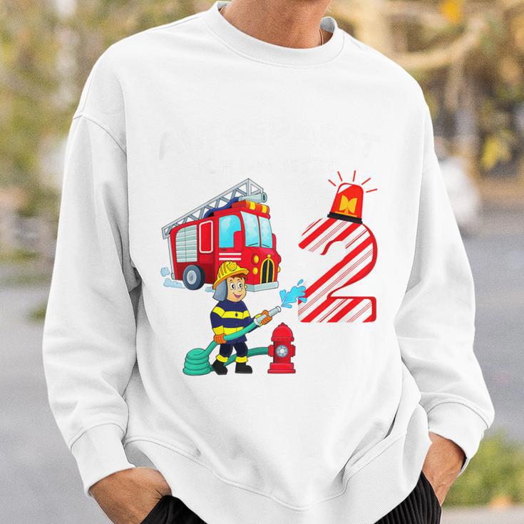 Children's Birthday Feuerwehr Aufgepasst Ich Bin Jetzt 2 Jahre Sweatshirt Geschenke für Ihn