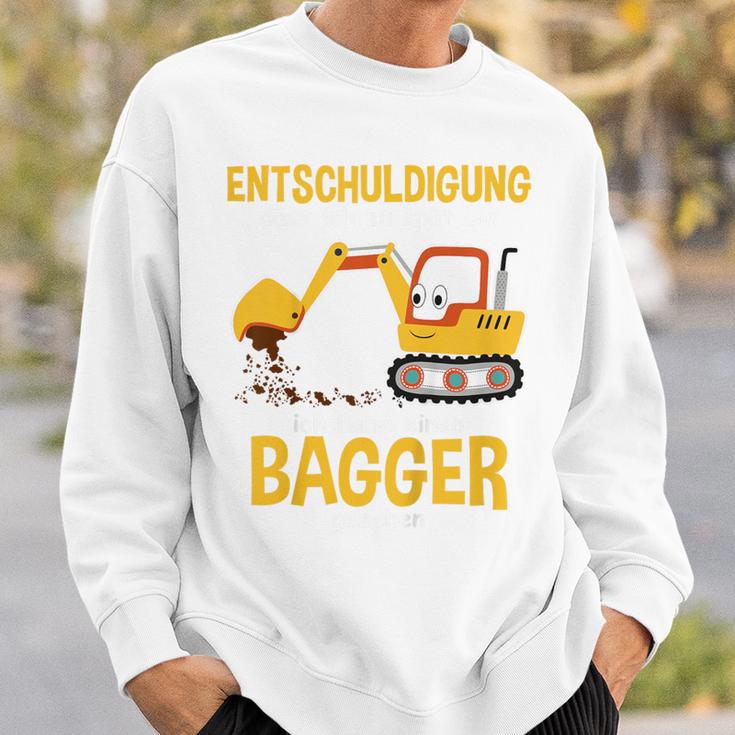 Children's Excuse Das Ich Zu Spät Bin Digger Driver Boy Digger 80 Sweatshirt Geschenke für Ihn