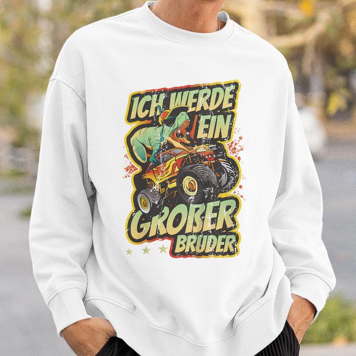 Children's With Ich Werde Großer Bruder 2023 Trex Monster Truck 80 Sweatshirt Geschenke für Ihn