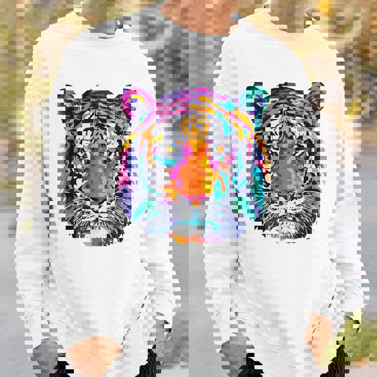 Colorful Tiger Graphic Sweatshirt Gifts for Him