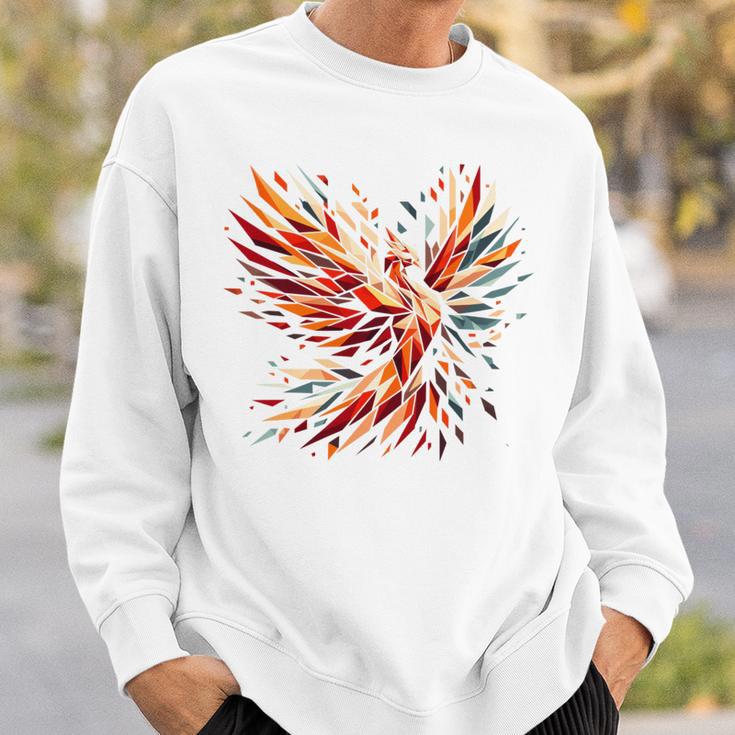 Cooles Phönix-Vogel-Symbol Im Kubismus-Kunst-Stil Weihnachten Sweatshirt Geschenke für Ihn