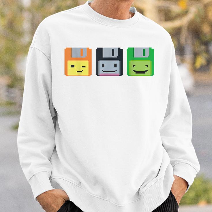 Diskette Floppy Retro Nerd Gamer Pixel Sweatshirt Geschenke für Ihn