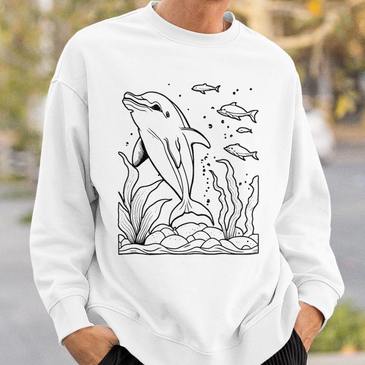 Dolphin Ausmalen Und Selbst Bemalen Colouring Sweatshirt Geschenke für Ihn