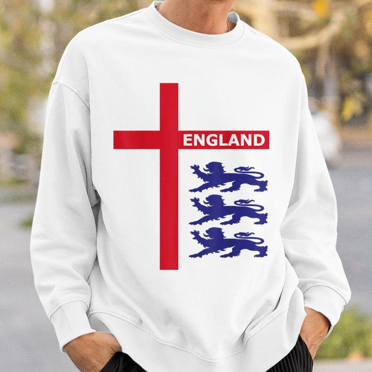 England Flag & Lions Football Fan England Supporter Sweatshirt Geschenke für Ihn