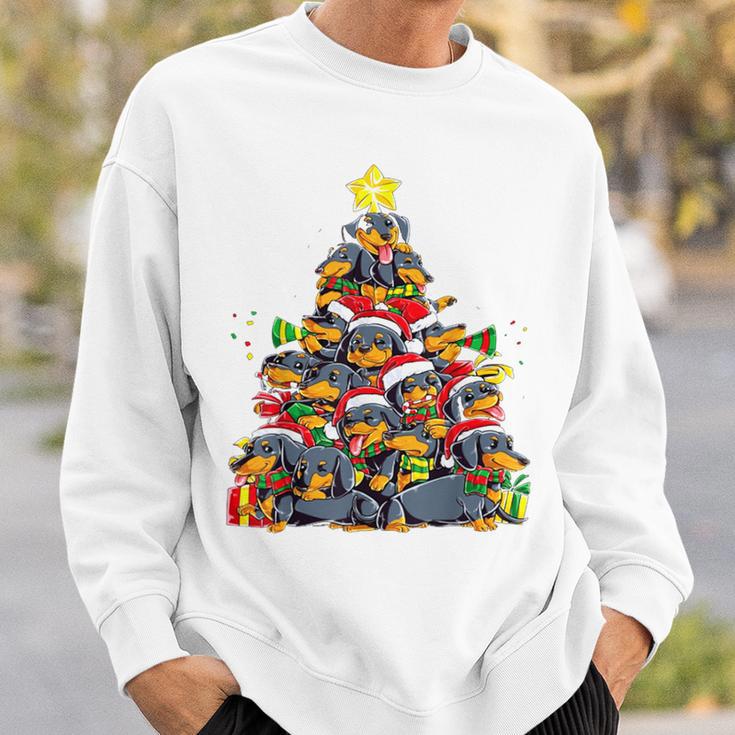 Christmas Cute Dachshund Christmas Tree Dog Sweatshirt Geschenke für Ihn