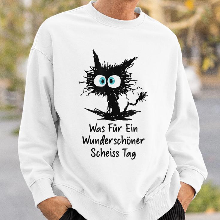 Was Für Ein Wonderschön Scheißtag Scheiss Tag Cat Gray Sweatshirt Geschenke für Ihn