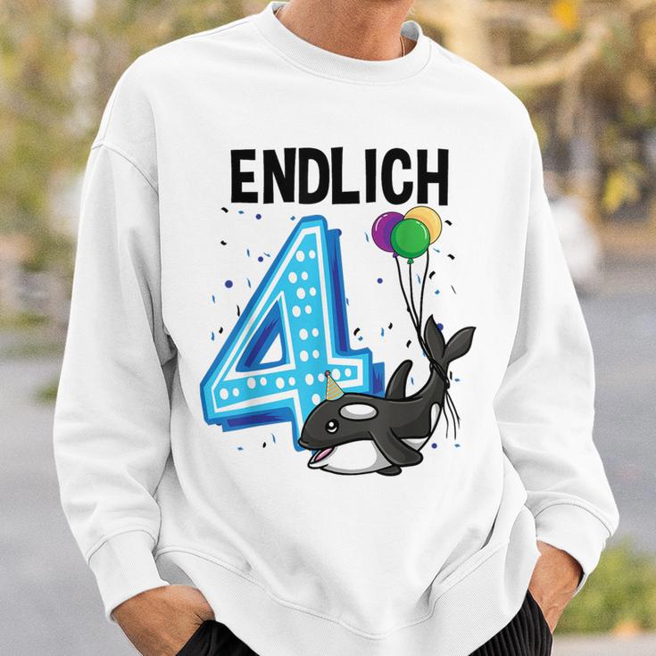 Geschenk 4 Jahre Alt Orca Wal Geburtstag Sweatshirt Geschenke für Ihn