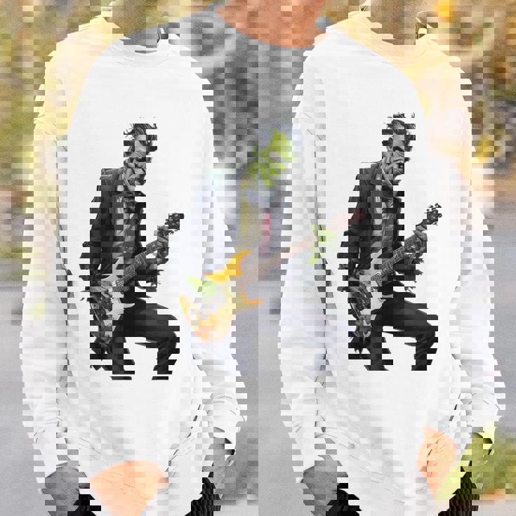 Halloween Cool Monster Playing Electric Guitar Sweatshirt Gifts for Him