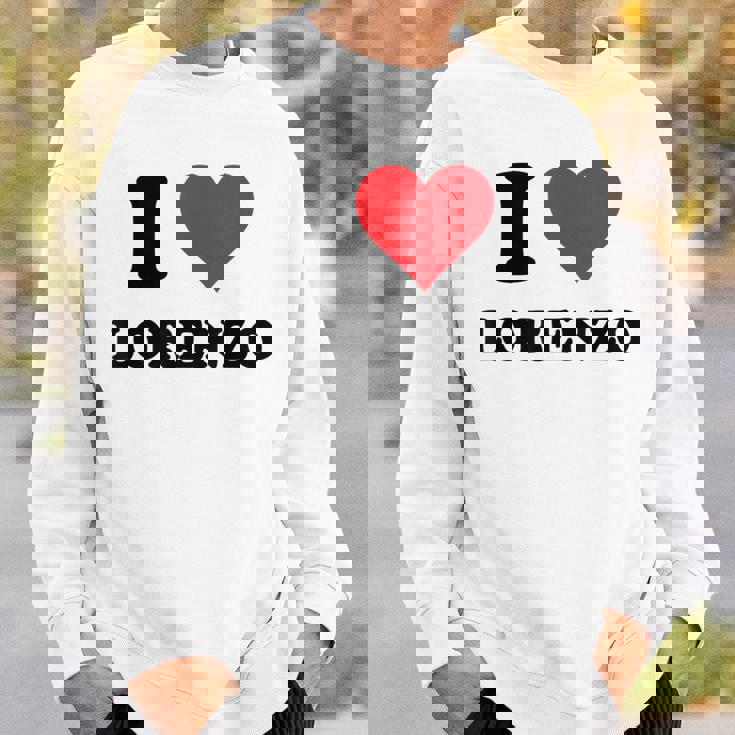 I Heart Lorenzo Nome Amo Roba Personalizzata Felpa Regalos para él