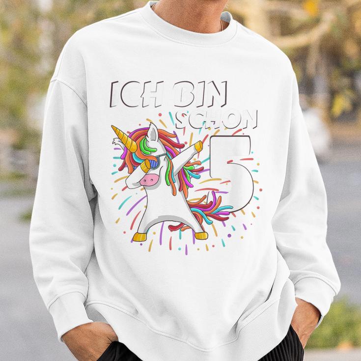 Ich Bin Schon Fünf Einhorn Dab 5Th Birthday Sweatshirt Geschenke für Ihn