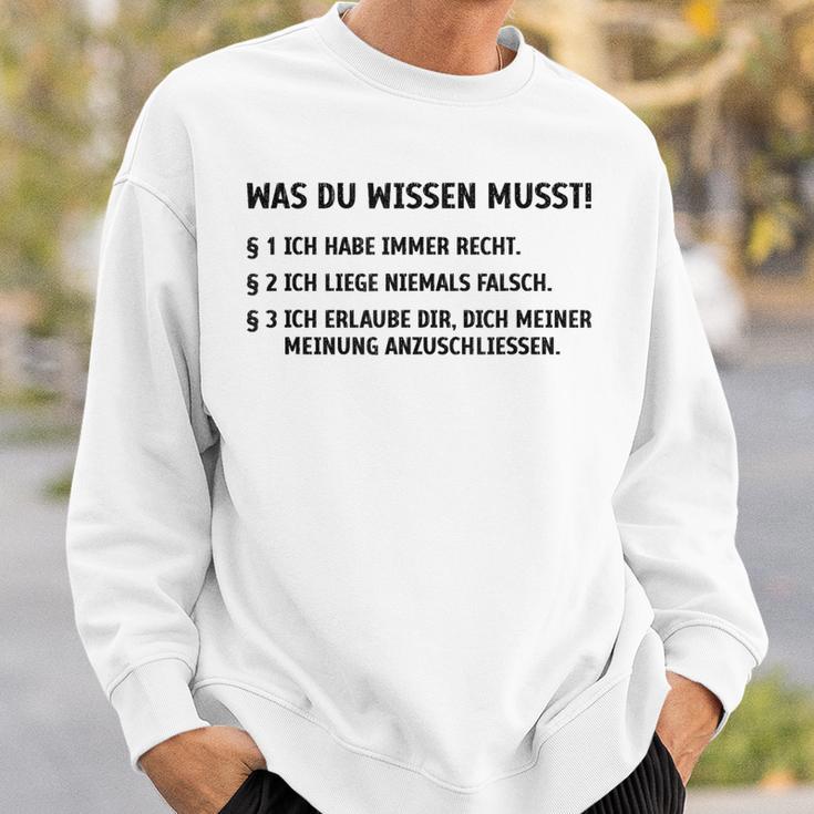 Ich Habe Immer Rechtthaber Klugscheißer Besserwisser Gray Sweatshirt Geschenke für Ihn