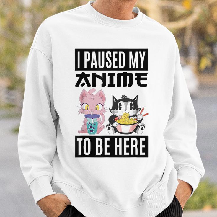 Ich Habe Meinen Anime Pausiert Hier Zu Sein Ramen Kawaii Cat Gray Sweatshirt Geschenke für Ihn