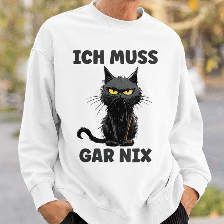 Ich Muss Gar Nix Böse Katze Inabhäng Sweatshirt Geschenke für Ihn