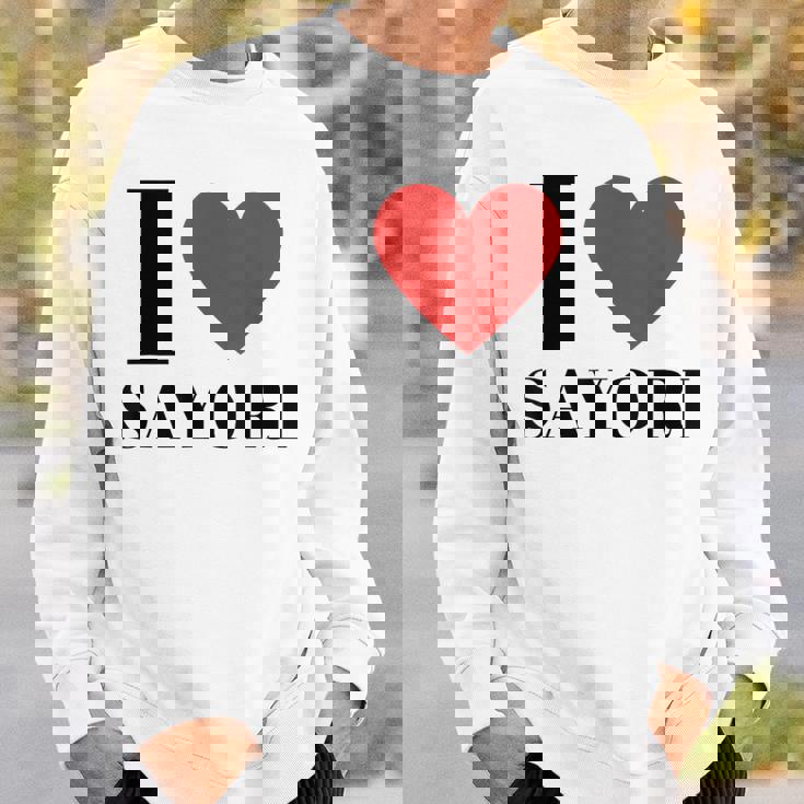 I Love Sayori Regali Famiglia Nome Personalizzato I Sayori Cuore Felpa Regalos para él