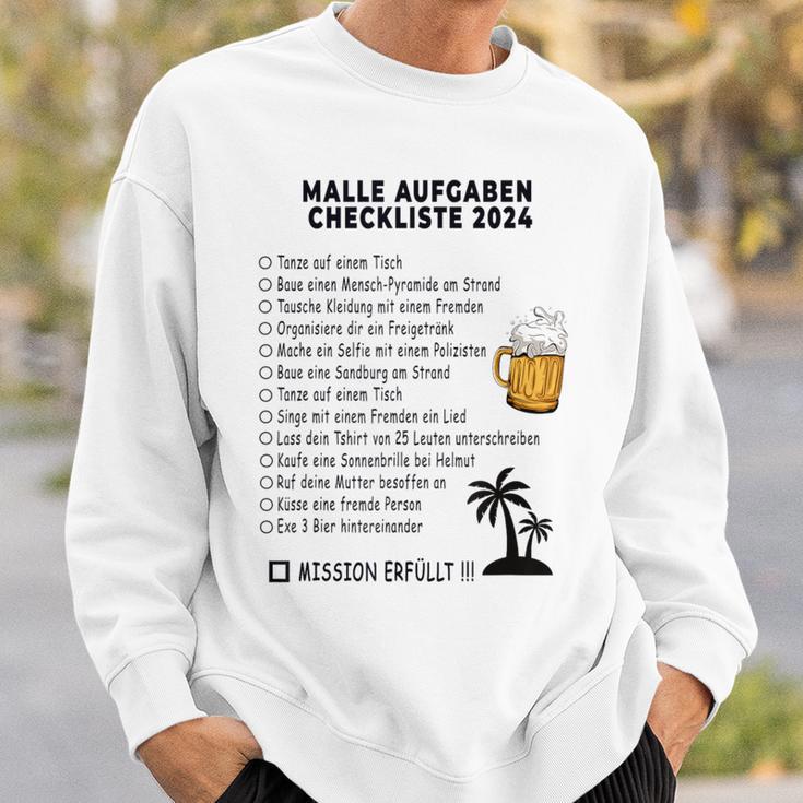 Mallorca 2024 Sauf Malle Ride Tasks Checklist Gray Sweatshirt Geschenke für Ihn