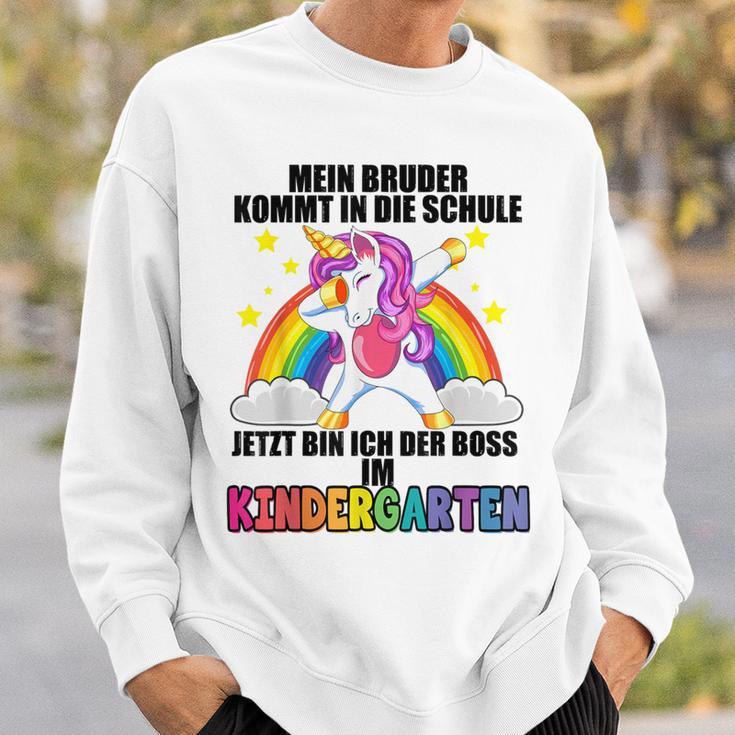 Mein Bruder Kommt Zur Schule Jetzt Bin Ich Kindergarten Boss Sweatshirt Geschenke für Ihn