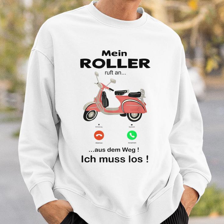 Mein Roller Ruft An Mofa Moped Retro Scooter Gray Sweatshirt Geschenke für Ihn