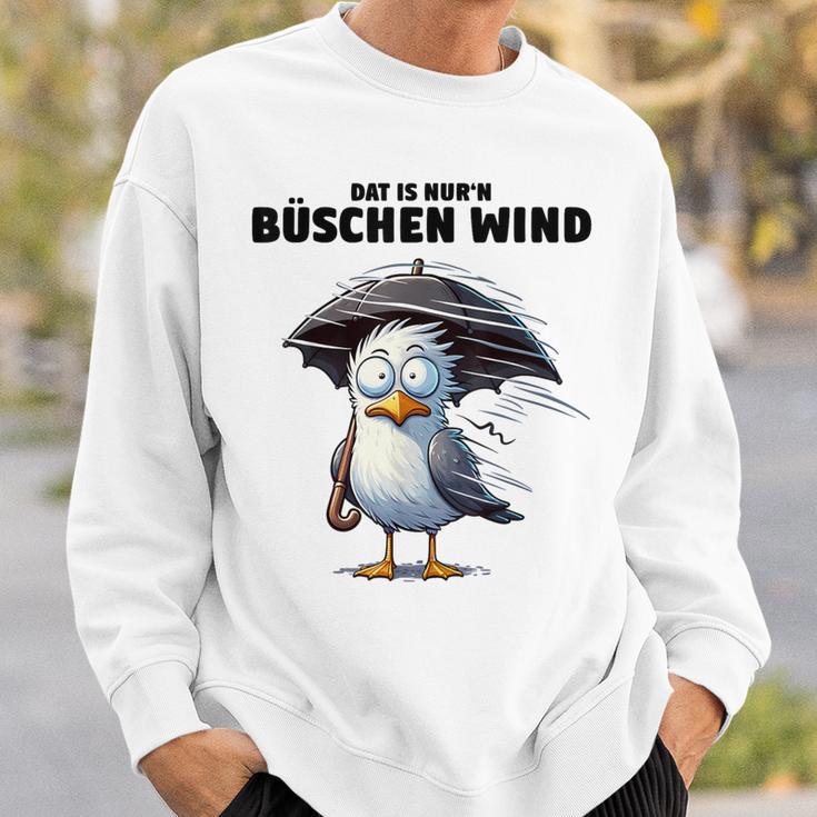 Möwe Sturm Hurricane Schietwetter Dat Is Nur 'N Büschen Wind Gray Sweatshirt Geschenke für Ihn