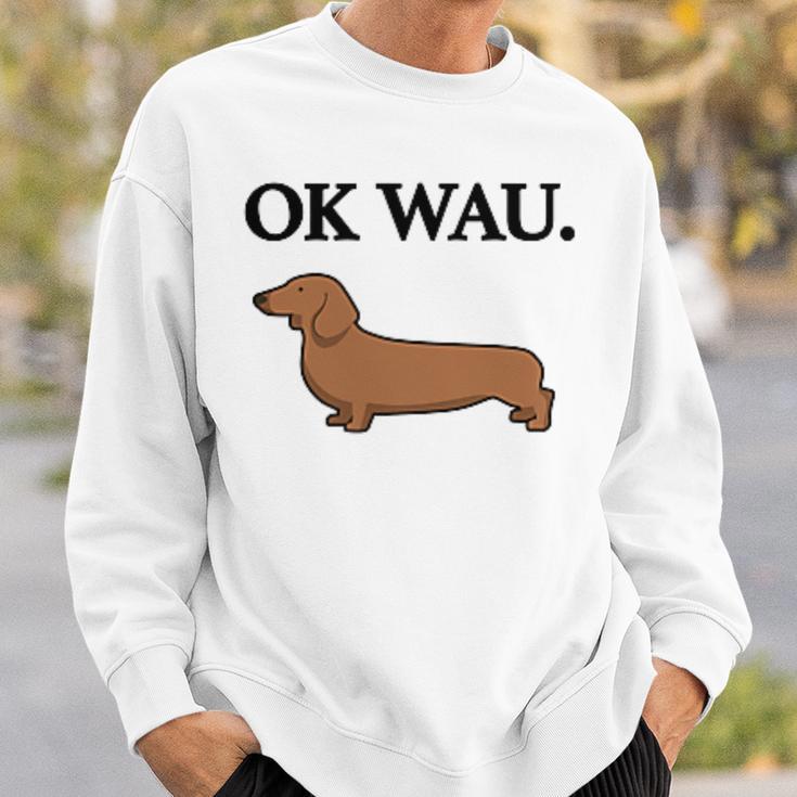 Ok Wau X Dackel Dachshund Dog Lovers Humour Fun Sweatshirt Geschenke für Ihn