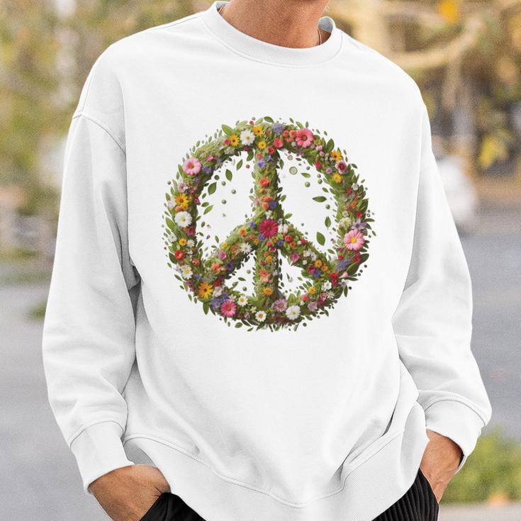 Peace Damen Männer Hippie 60Er 70Er Gray Sweatshirt Geschenke für Ihn