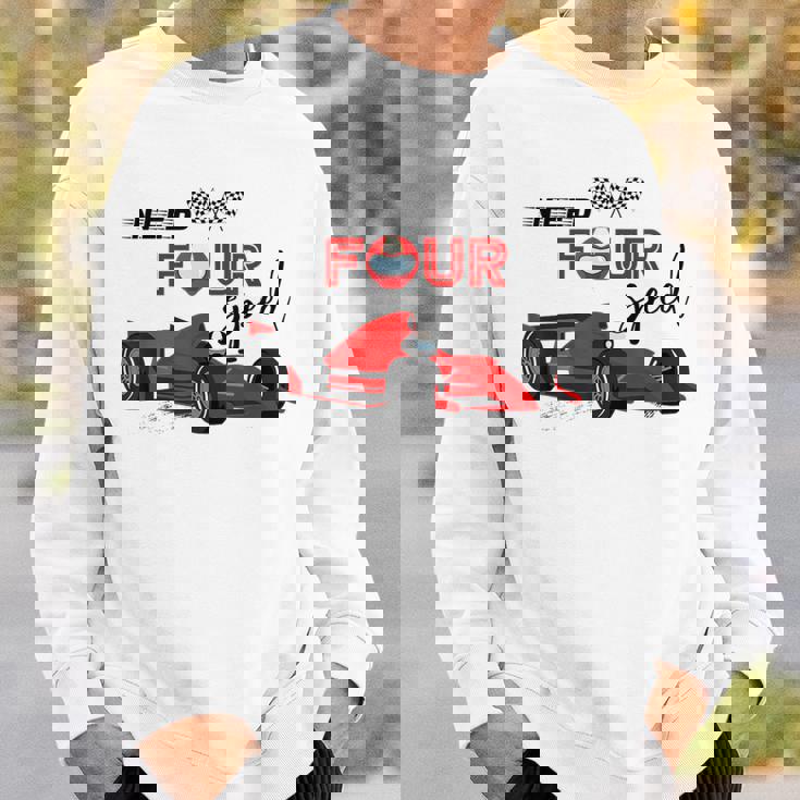 Race Car 4Th Birthday Party Decorations Need 4 Speed Sweatshirt Gifts for Him