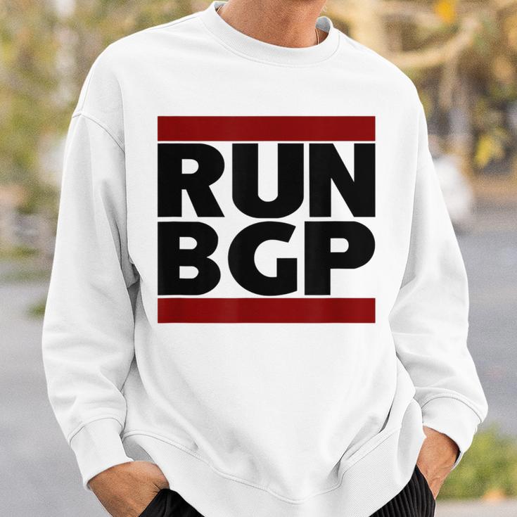 Run Bgp Network Engineer Geeky Nerd Gray Sweatshirt Geschenke für Ihn