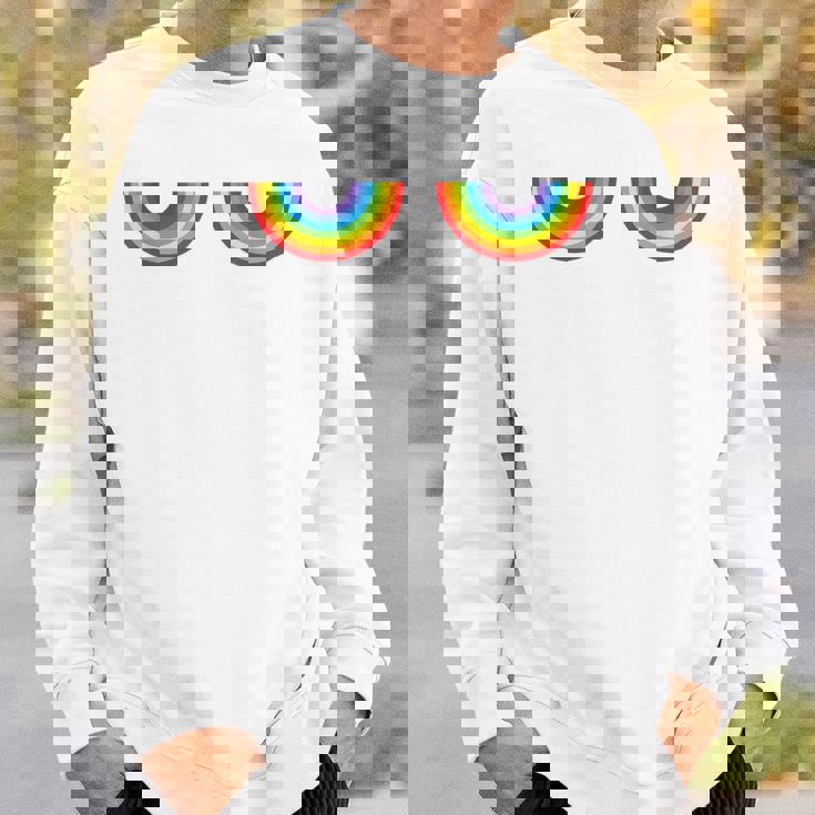 Support Gay Les Pride Con Tette Arcobaleno Felpa Regalos para él