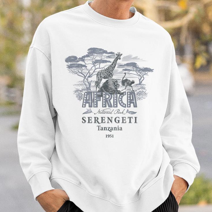 Travel Africa Tanzania Serengeti Ngorongoro Dar El Salaam Blue Sweatshirt Geschenke für Ihn