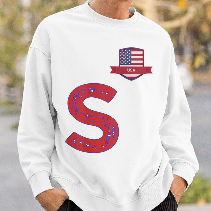 Usa Flag Letter S American Usa Red Sweatshirt Geschenke für Ihn