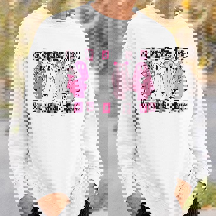 On Wednesday We Wear Cute Pink Ghost Halloween Sweatshirt Gifts for Him