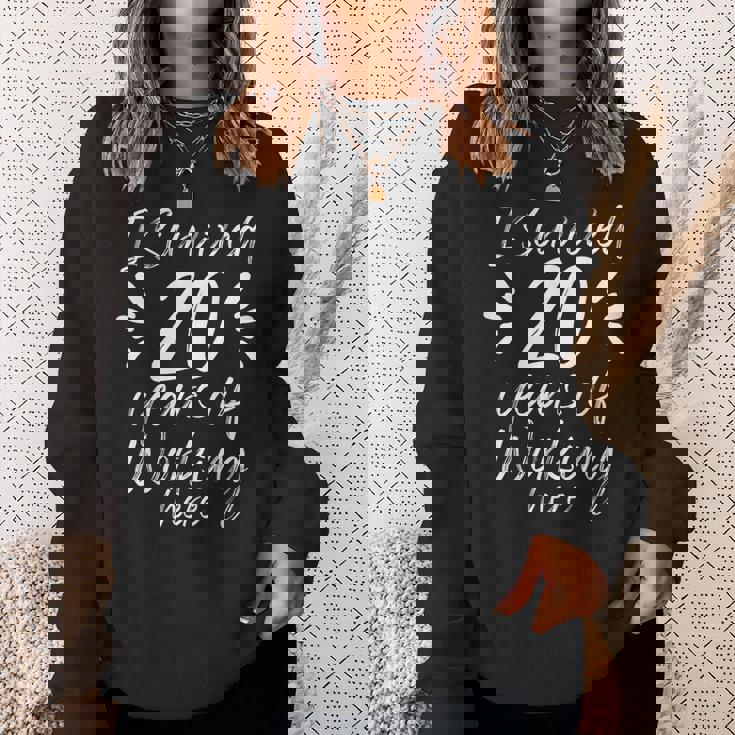 20 Years Work Anniversary Survived Employee Colleague Sweatshirt Gifts for Her