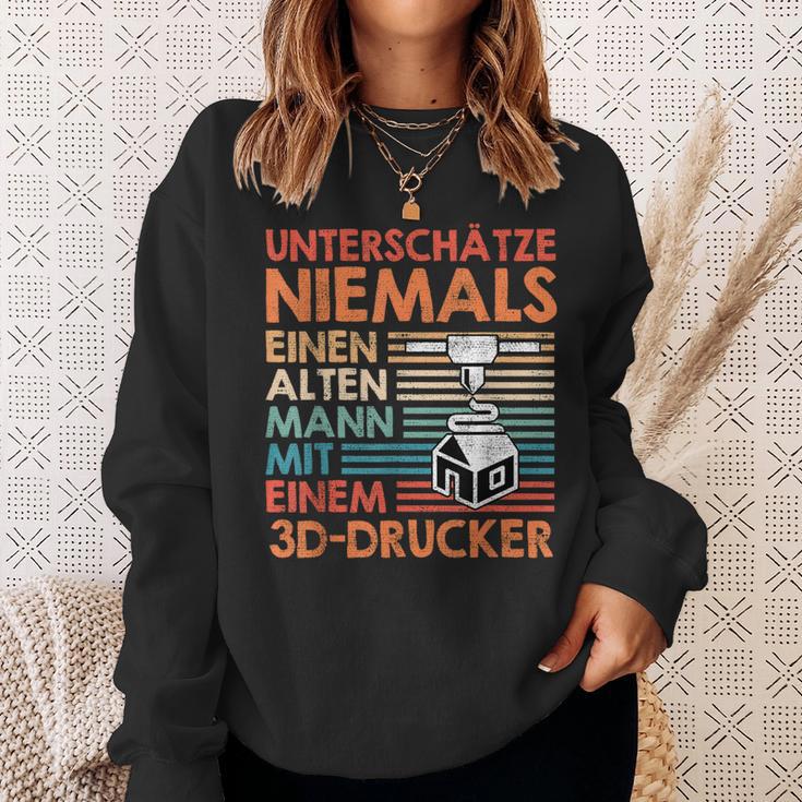 With 3D Print Unterschätz Niemals Einen Alten Mann With 3D Printer Sweatshirt Geschenke für Sie