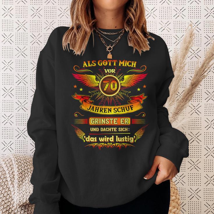 70Th Birthday Als Gott Michor 70 Jahre Schuf Grinste Er Grins Sweatshirt Geschenke für Sie