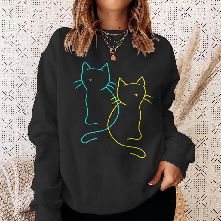 80S 90S Cats Retro Kittenintage Cat Children's Sweatshirt Geschenke für Sie