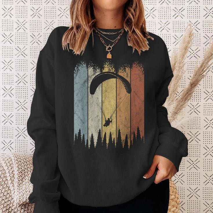 80S Retro Paragliding Silhouette Skydiving Paragliding Sweatshirt Geschenke für Sie