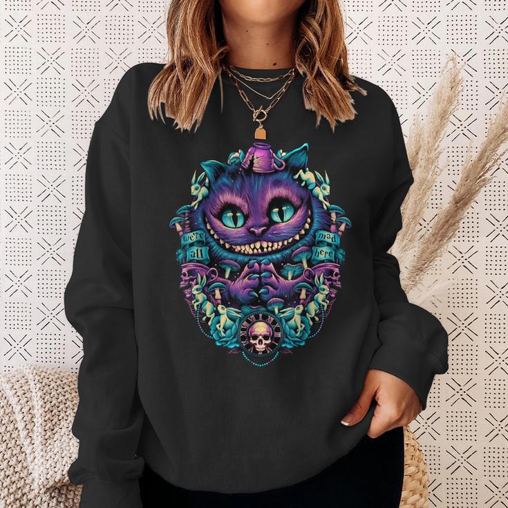 Alice In Wonderland Cheshire Cat All Mad Here Sweatshirt Geschenke für Sie